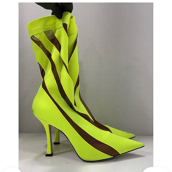 Jimmy Choo Neon Green Heeled Boots - Picture 10 of 12